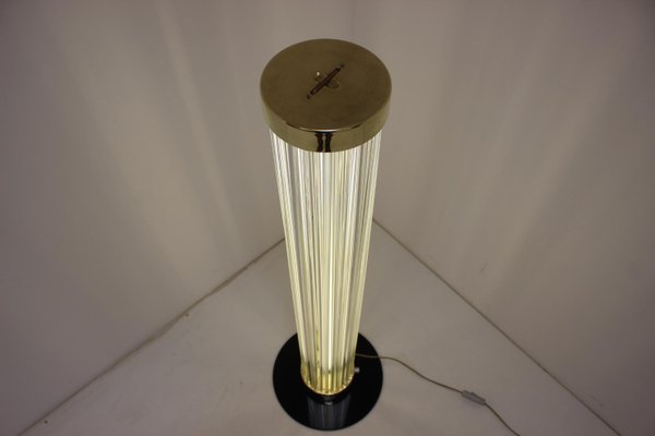 Modern Brass & Art Glass Floor Lamp from Preciosa Kamenický Šenov, 1970s-TZ-915203