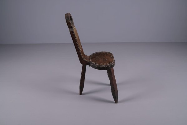 Modern Brutalist Rustic Sculptured Chair, France, 1960s-KQB-1404912