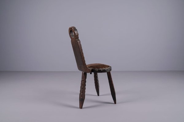 Modern Brutalist Rustic Sculptured Chair, France, 1960s-KQB-1404912