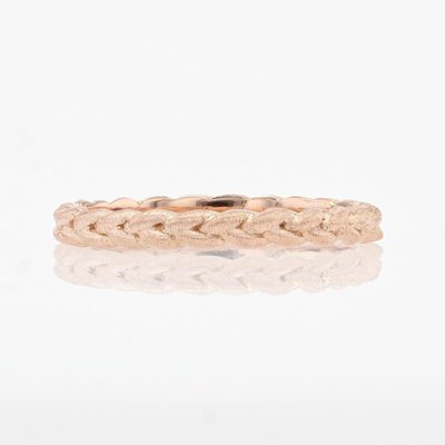 Modern Chiseled Braided Wedding Ring in 18 Karat Rose Gold-OLU-1315798