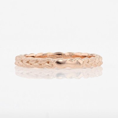 Modern Chiseled Braided Wedding Ring in 18 Karat Rose Gold-OLU-1315798