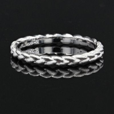 Modern Chiseled Braided Wedding Ring in 18 Karat White Gold-OLU-1315796