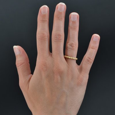 Modern Chiseled Braided Wedding Ring in 18 Karat Yellow Gold-OLU-1315805