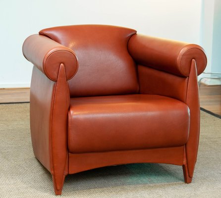 Modern Cognac Leather Club Chair by Klaus Wettergren Denmark, 1980s-JE-1331937