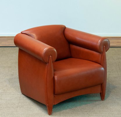 Modern Cognac Leather Club Chair by Klaus Wettergren Denmark, 1980s-JE-1331937