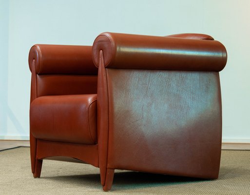 Modern Cognac Leather Club Chair by Klaus Wettergren Denmark, 1980s-JE-1331937