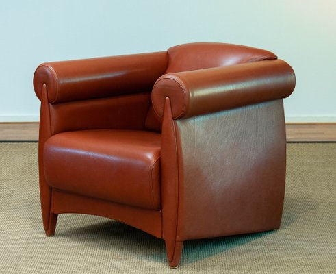 Modern Cognac Leather Club Chair by Klaus Wettergren Denmark, 1980s-JE-1331937