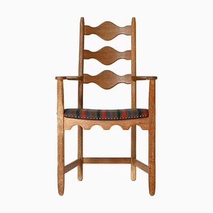 Modern Danish Arm Chair in Oak & Wool Fabric by Henry Kjærnulff, 1960s-WRF-1578917