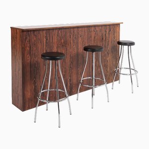 Modern Danish Free Standing Bar Cabinet with Stools, 1960s-KMC-2020882