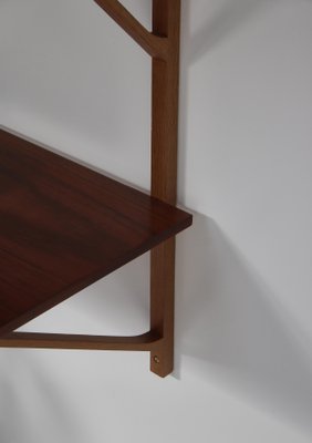 Modern Danish Oak and Teak Wall Shelving System by Børge Mogensen for Fredericia, 1956-WRF-1323298