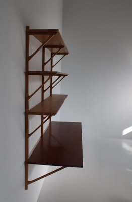 Modern Danish Oak and Teak Wall Shelving System by Børge Mogensen for Fredericia, 1956-WRF-1323298