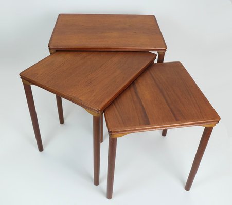 Modern Danish Teak Nesting Tables, 1960s, Set of 3-FH-2033963