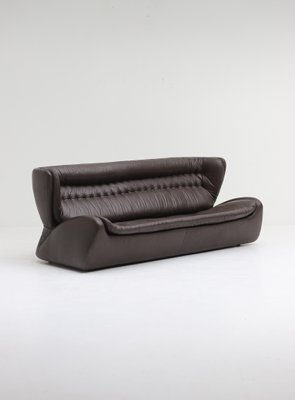 Modern Dark Brown Leather Model Pasha Sofa by Durlet, Belgium, 1970s-CF-1377376