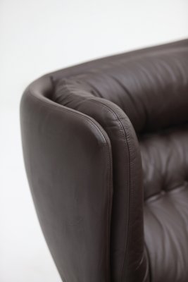 Modern Dark Brown Leather Model Pasha Sofa by Durlet, Belgium, 1970s-CF-1377376