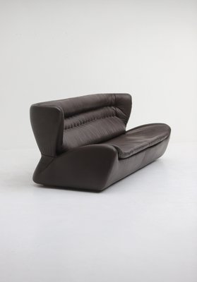 Modern Dark Brown Leather Model Pasha Sofa by Durlet, Belgium, 1970s-CF-1377376