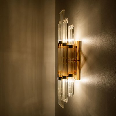 Modern Flower Shaped Glass Rod Wall Sconce in the style of Sciolari, 1960-VDW-2016862