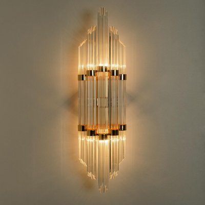 Modern Flower Shaped Glass Rod Wall Sconce in the style of Sciolari, 1960-VDW-2016862