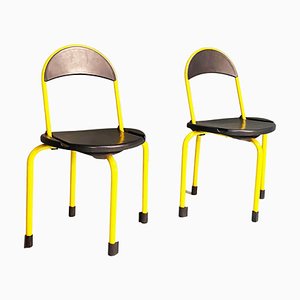 Modern Folding Plastic & Metal Chairs from Lamm, 1980s, Set of 2-GDD-1333927