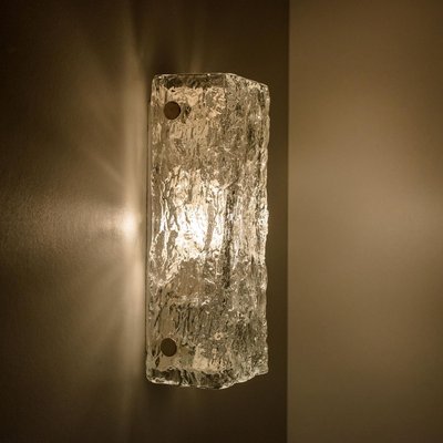 Modern Ice Glass Wall Light by J T Kalmar, Austria, 1960s-VDW-1266514