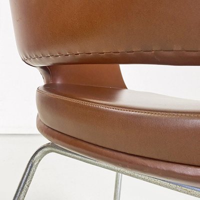 Modern Italian Armchairs in Brown Leather and Chrome-Plated Steel from Cassina, 1970s, Set of 2-GDD-1779811