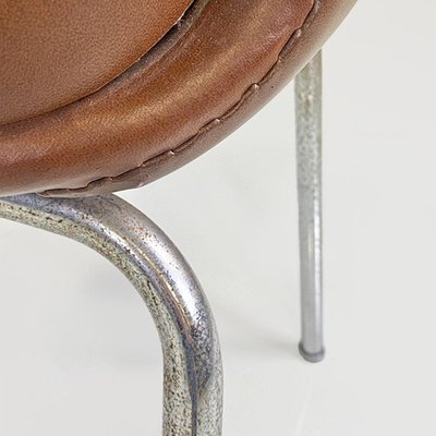 Modern Italian Armchairs in Brown Leather and Chrome-Plated Steel from Cassina, 1970s, Set of 2-GDD-1779811