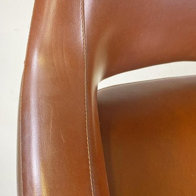 Modern Italian Armchairs in Brown Leather and Chrome-Plated Steel from Cassina, 1970s, Set of 2-GDD-1779811