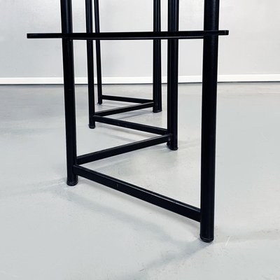 Modern Italian Black Metal and Tempered Glass Bookcase, 1990s-GDD-1344047