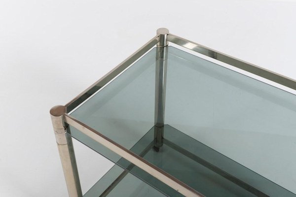 Modern Italian Chromed Steel Serving Cart Side Table, 1970s-KMC-1099013