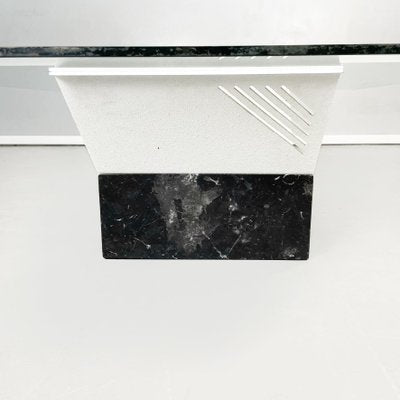 Modern Italian Glass and Black Marquinia Marble Coffee Table, 1980s-GDD-1354961