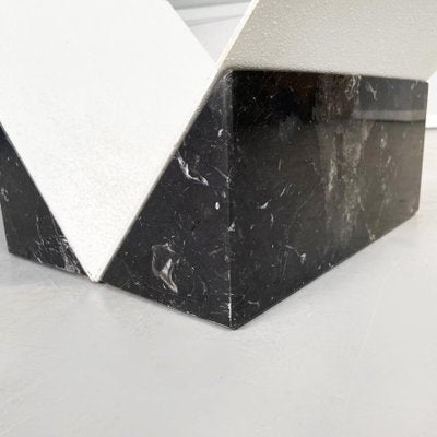 Modern Italian Glass and Black Marquinia Marble Coffee Table, 1980s-GDD-1354961