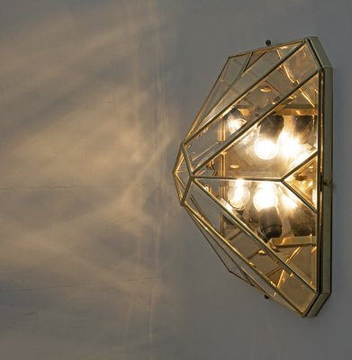 Modern Italian Half-Century Ceiling Lights in Brass and Frosted Glass, 1970s-FER-1121598