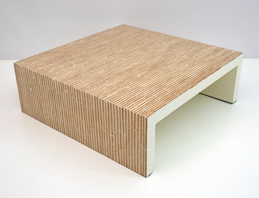 Modern Italian Resin and Bamboo Coffee Table-FER-1315403