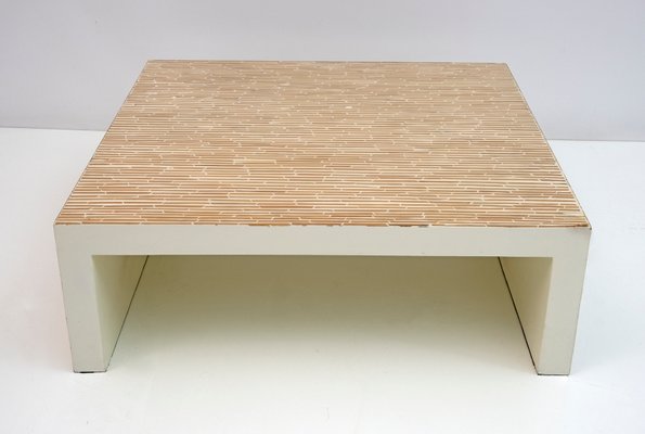 Modern Italian Resin and Bamboo Coffee Table-FER-1315403