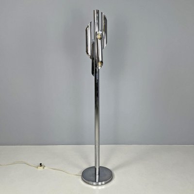 Modern Italian Space Age Floor Lamp in Chromed Metal, 1970s-GDD-1807495