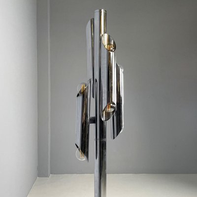 Modern Italian Space Age Floor Lamp in Chromed Metal, 1970s-GDD-1807495