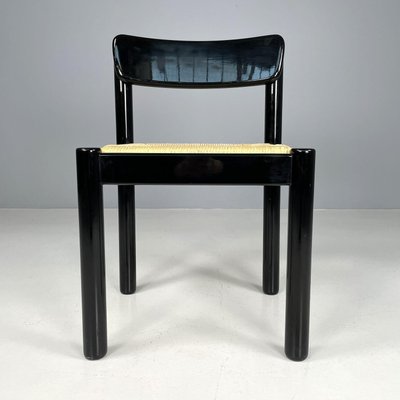 Modern Italian Straw and Black Wood Chair, 1970s-GDD-1806603