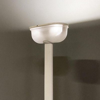 Modern Italian White Metal and Knurled Glass Floor Lamp, 1980s-GDD-1778305