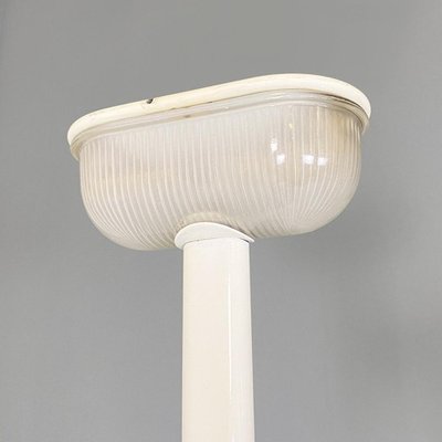 Modern Italian White Metal and Knurled Glass Floor Lamp, 1980s-GDD-1778305