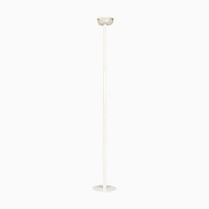 Modern Italian White Metal and Knurled Glass Floor Lamp, 1980s-GDD-1778305