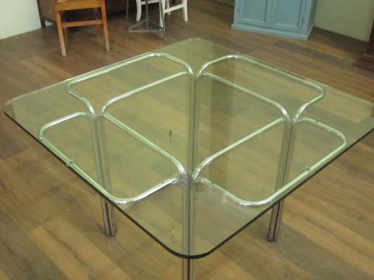 Modern Metal Glass Square Table-CDG-1421536