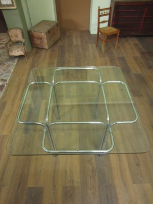 Modern Metal Glass Square Table-CDG-1421536