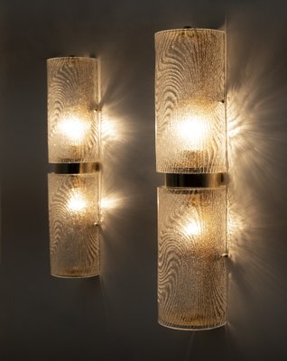 Modern Murano Glass and Brass Corteccia Sconces, 1989, Set of 2-FER-1413902