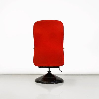 Modern Norwegian Adjustable Armchair Metal in Wood and Red Fabric, 1980s-GDD-1758578