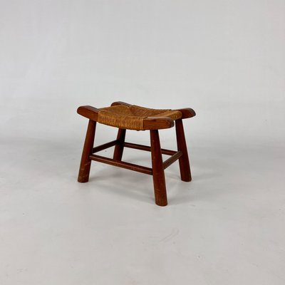 Modern Oak and Rush Stool, 1950s-RMX-2021262