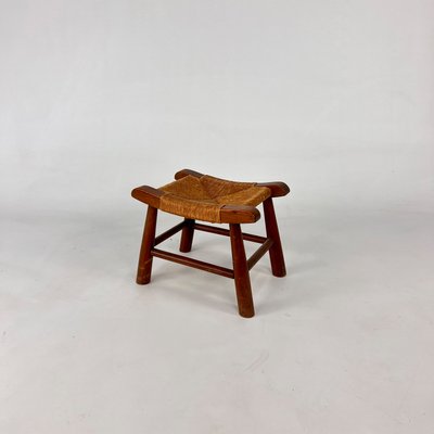 Modern Oak and Rush Stool, 1950s-RMX-2021262