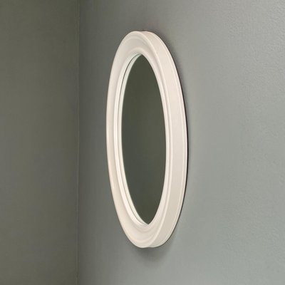 Modern Oval White Plastic Mirror by Carrara & Matta, 1980s-GDD-1328674