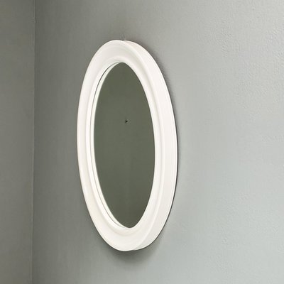 Modern Oval White Plastic Mirror by Carrara & Matta, 1980s-GDD-1328674