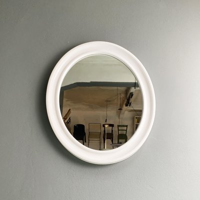 Modern Oval White Plastic Mirror by Carrara & Matta, 1980s-GDD-1328674