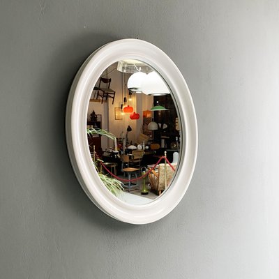 Modern Oval White Plastic Mirror by Carrara & Matta, 1980s-GDD-1328674