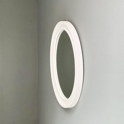 Modern Oval White Plastic Mirror by Carrara & Matta, 1980s-GDD-1328674